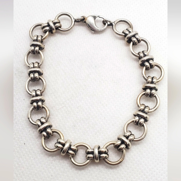 Bracelet 8"inch Elegant Sterling Silver and Gold . - Picture 2 of 5